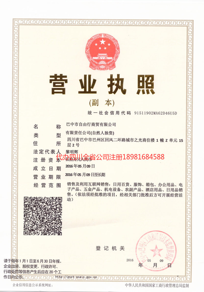 武安武安自由行商贸有限公司